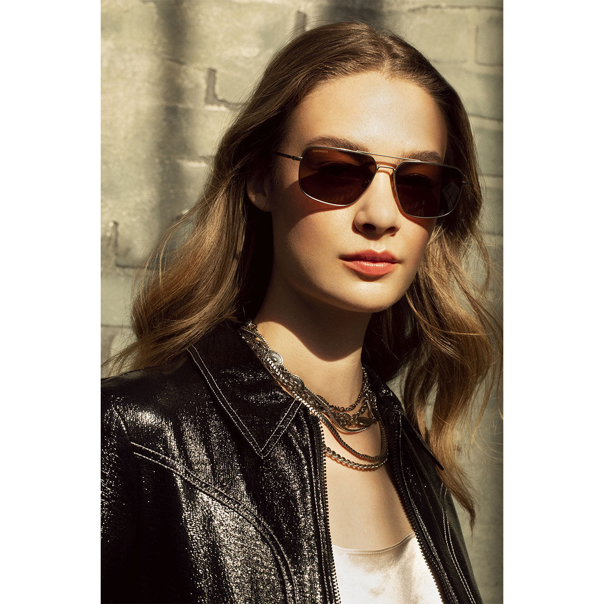 AGOSTINO, Matte Soft Gold-Mineral Polarized Drivers Gold Cat 3 to 3, hi-res image number null